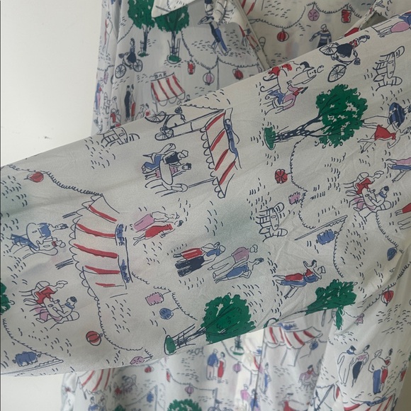 BODEN Sienna Silk Shirt Ivory Paris Scene Size 20-22R - Picture 10 of 15